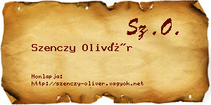 Szenczy Olivér névjegykártya